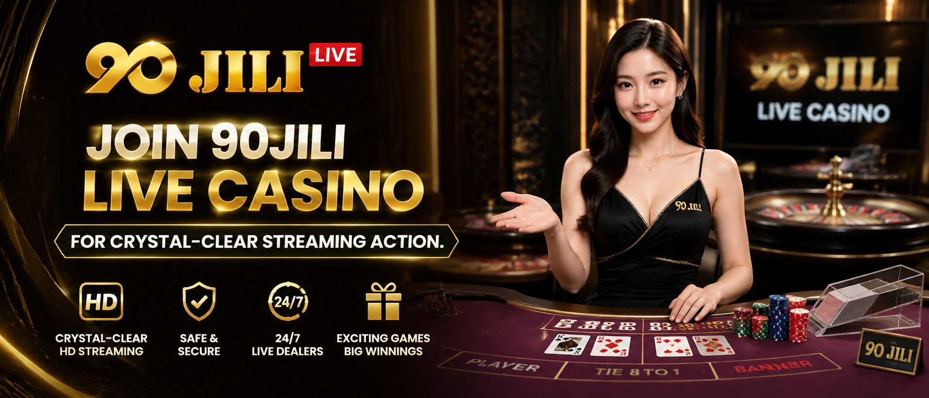 90JILI live dealer room preview