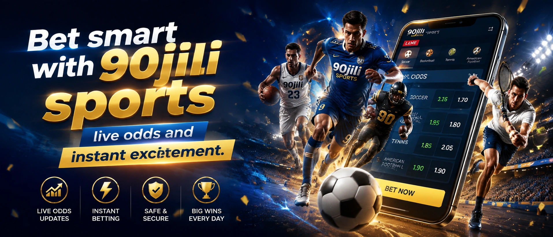 90JILI sports banner with match-focused presentation